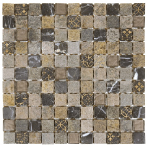 MixBeige Glass Mix Marble Mosaic - stone tile
